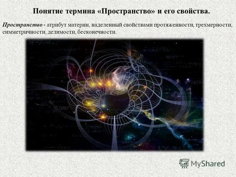 Дайте определение понятию пространство. Дайте определение понятию пространство
