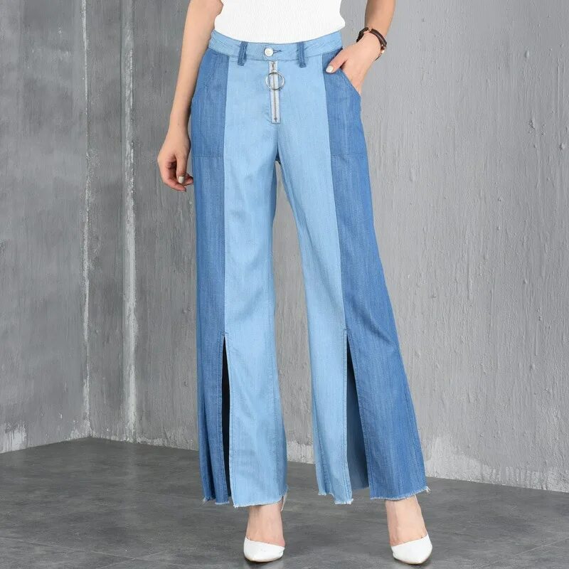 Джинсы тонкие летние женские. Широкие джинсы. Прямые широкие джинсы женские. Широкие джинсовые брюки. Прямые джинсовые брюки женские.