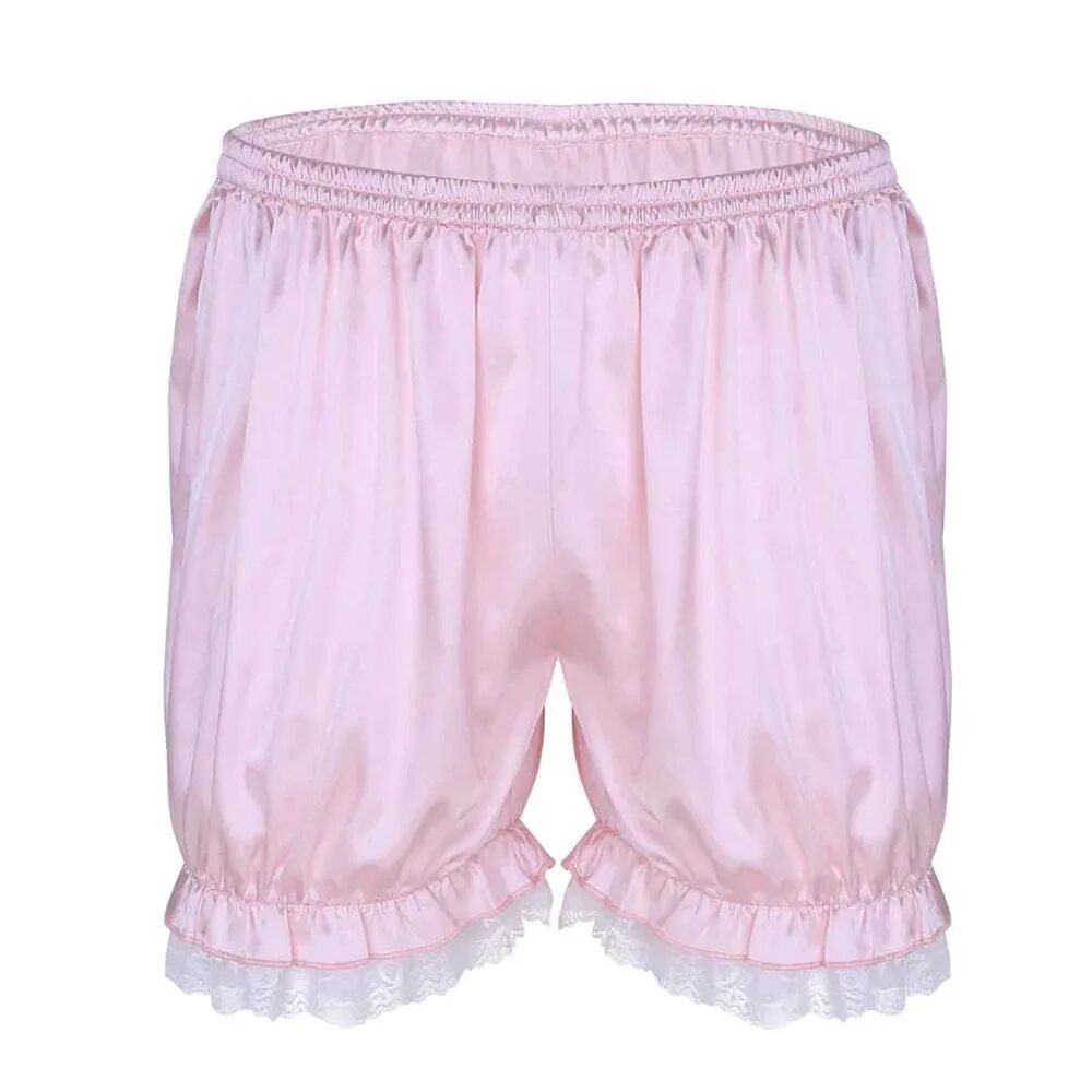 Розовые панталоны. Мужское нижнее белье men&#039;s satin bloomers knickers pantaloons panties lingerie sissy. панталоны с рюшечками. панталоны детские с рюшами.