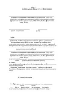 Акт налоговой проверки руководитель проверяемой организации