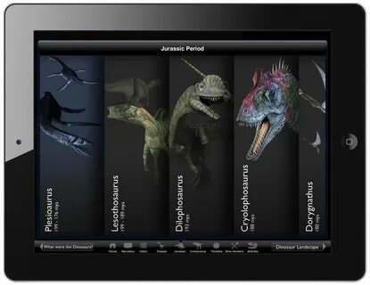 Pop-up dinosaur selection menu is divided in to the three main periods - Tr...