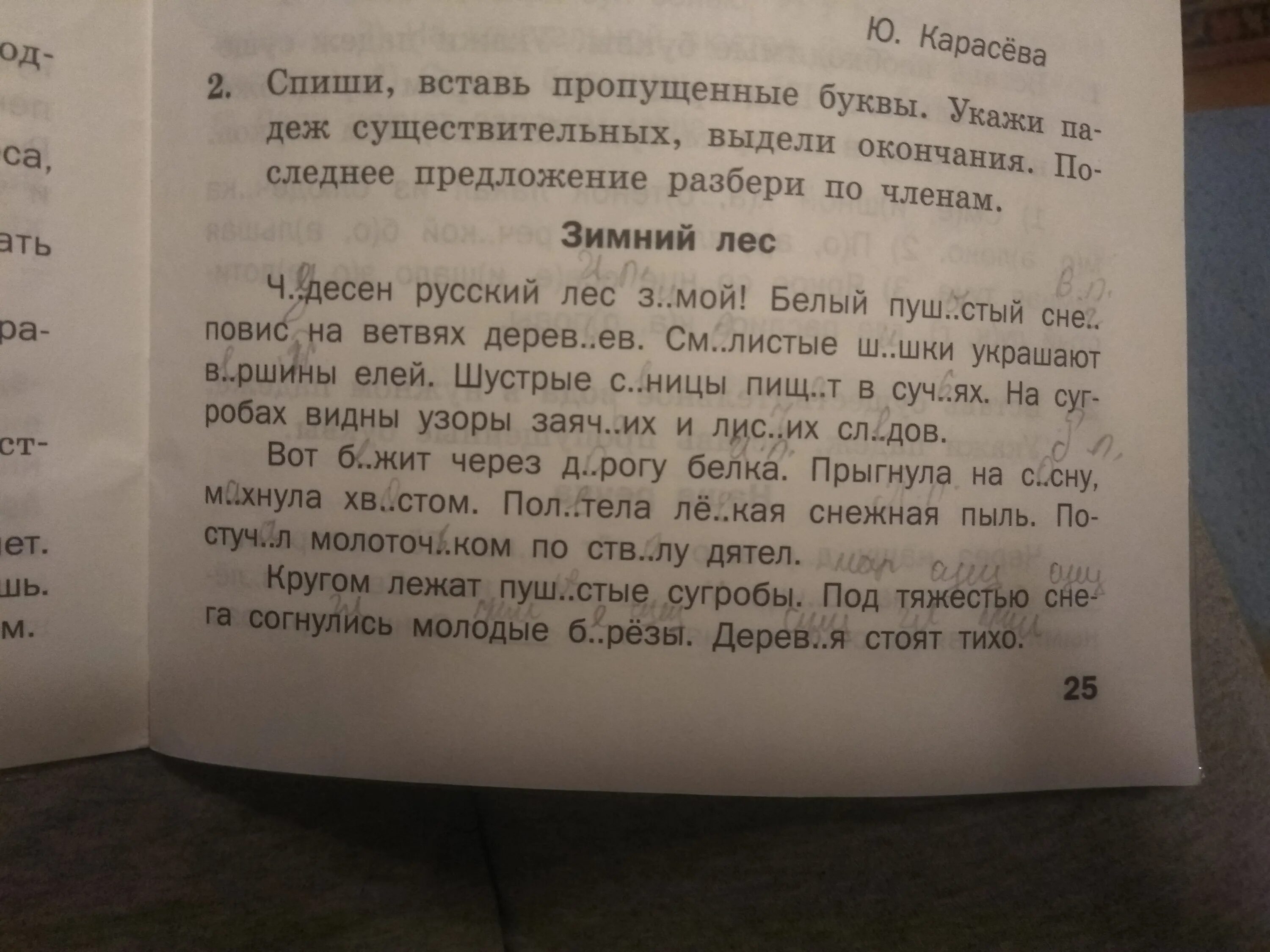 Списывание определить падеж существительных. Спиши вставь пропущенные буквы. Диктант 3 класс. Спиши предложения вставь пропущенные буквы. Диктант дорога к озеру 3 класс