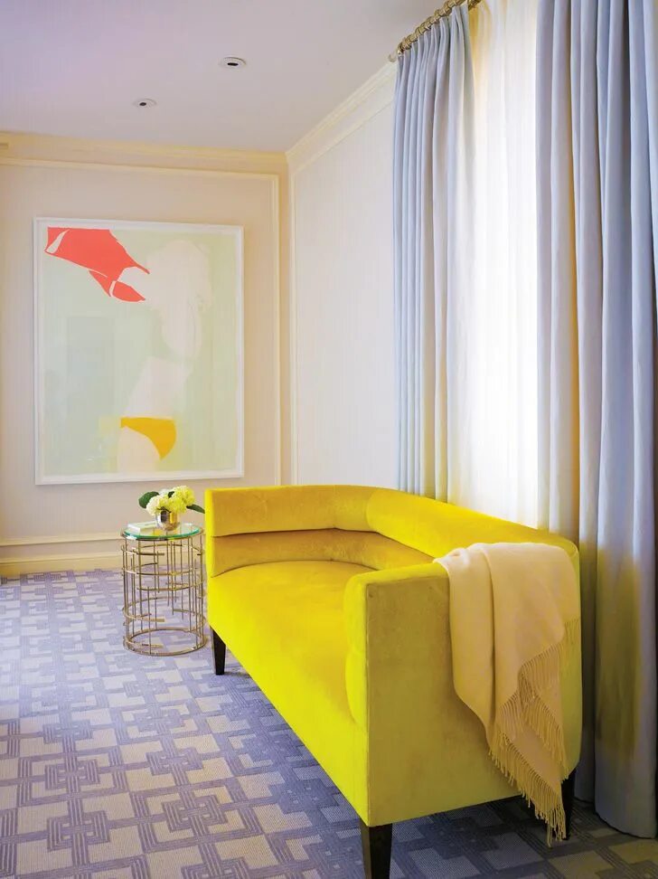 Желтый диван в интерьере детской Living Room Color Trends: A Touch Of Yellow For Summer Modern eclectic living ro