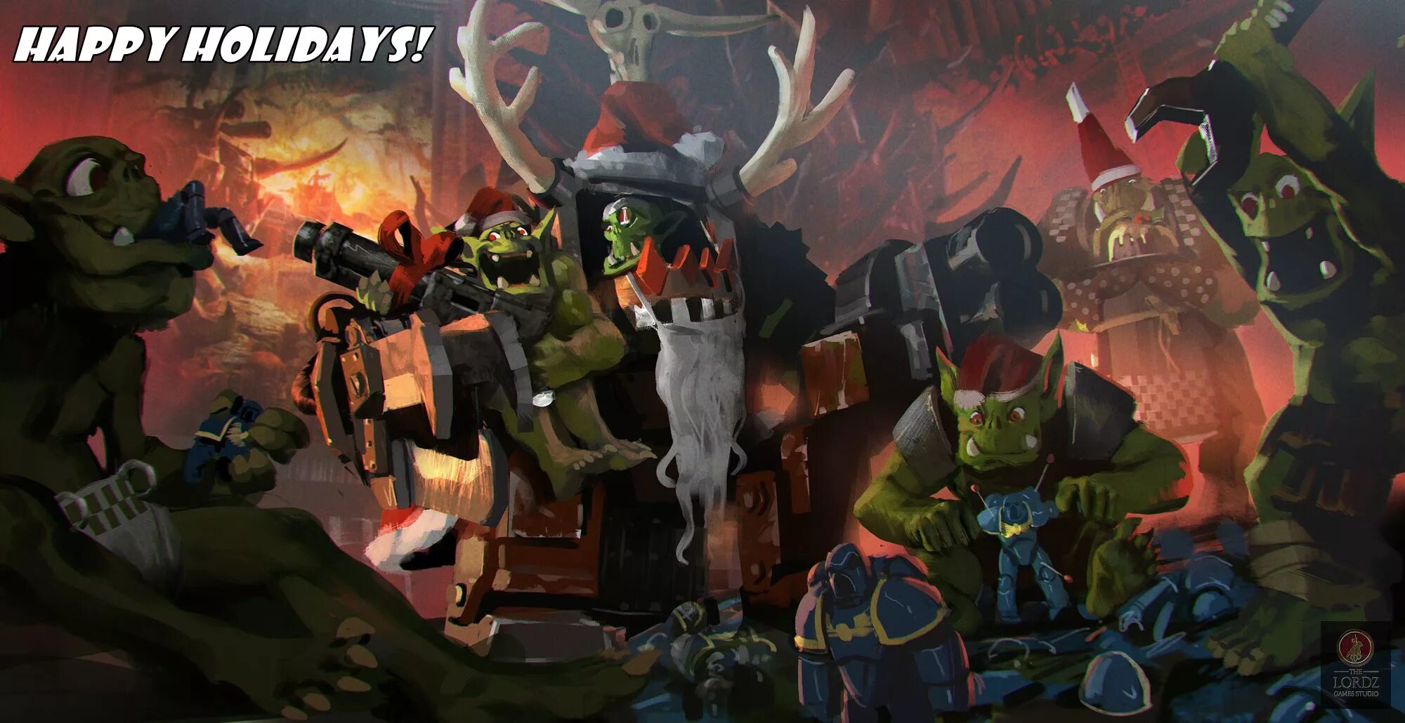 Warhammer 40k космодесант и эльдары. Орудие нова вархаммер 40000. Warhammer 40k некроны миниатюры. Космодесант warhammer 40000 новогодние. Дед мороз вархаммер 40000.