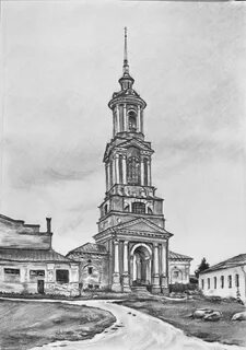 Колокольня рисунок