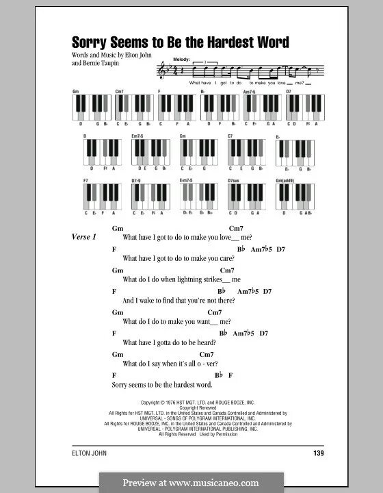 Sorry seems to be the hardest Word Элтон Джон. Sorry seems to be аккорды для пианино. Sorry seems to be the hardest Word на фортепиано. Sorry seems to be the hardest Word Ноты.