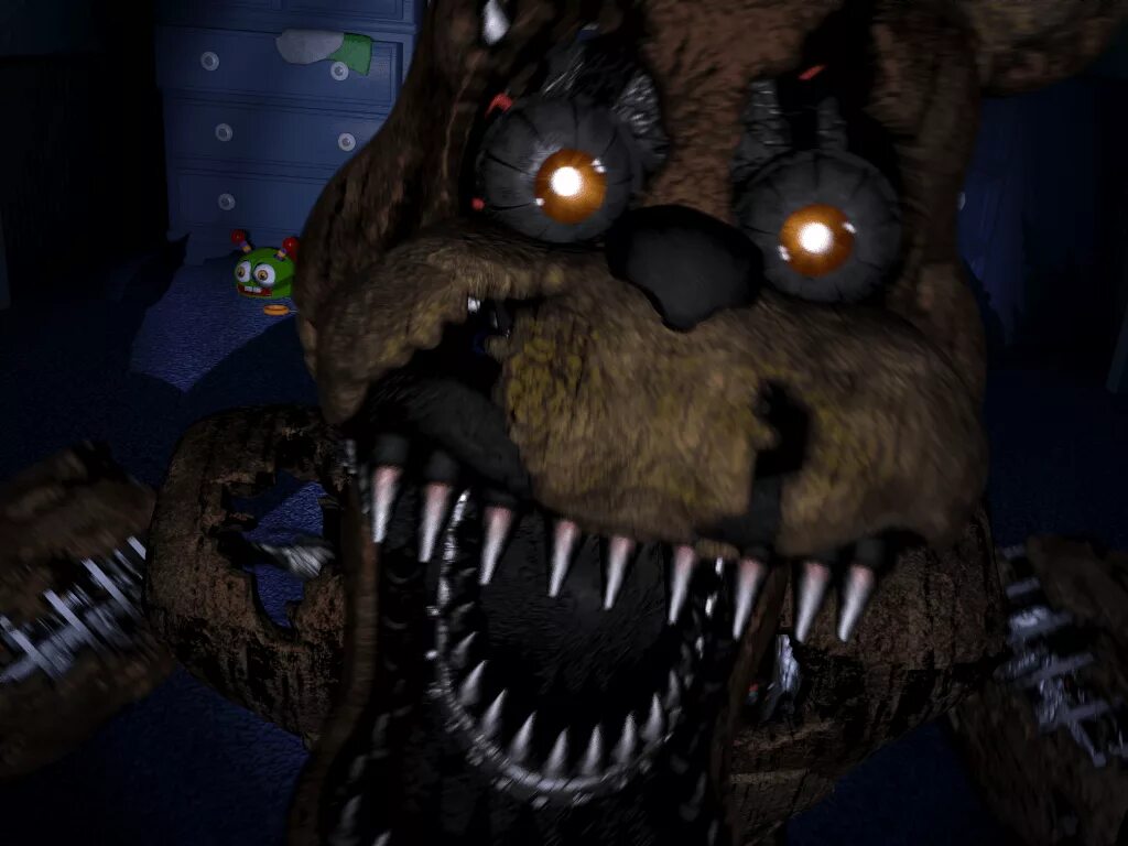 4 часть кошмары. FNAF кошмарный Фредди. Кошмарный Фредди из ФНАФ 4.