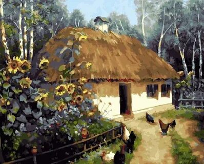 Картина по номерам курами