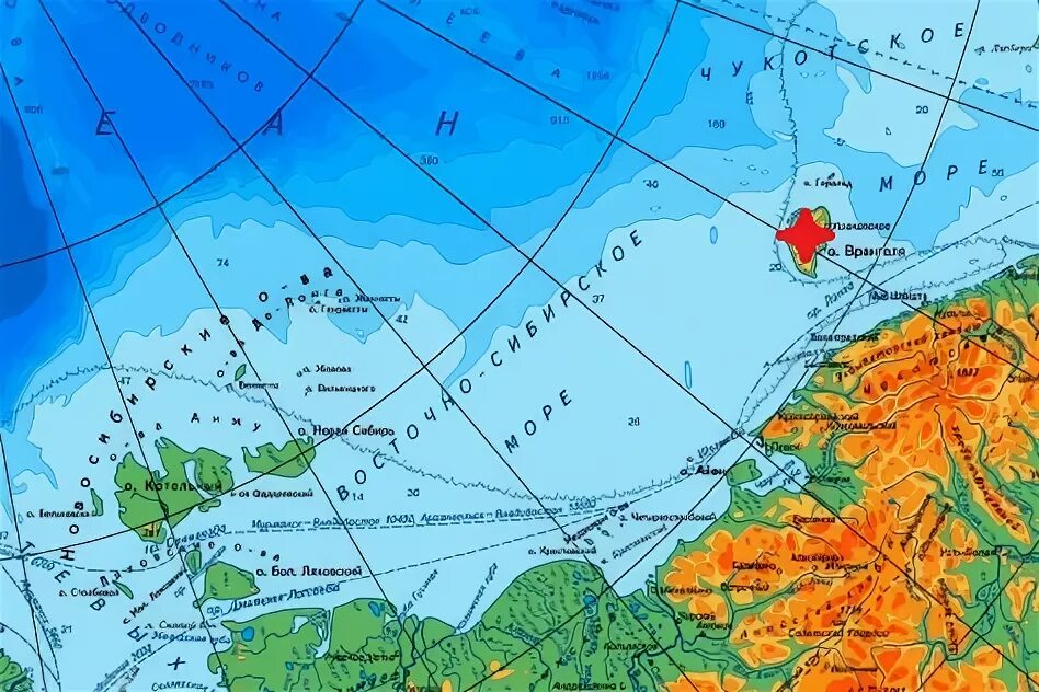 Остров Врангеля на карте. Остров Врангеля на карте России. Острова Врангеля гасянского Шмидта. Острофврангеля на карте. Восточно сибирский остров на карте