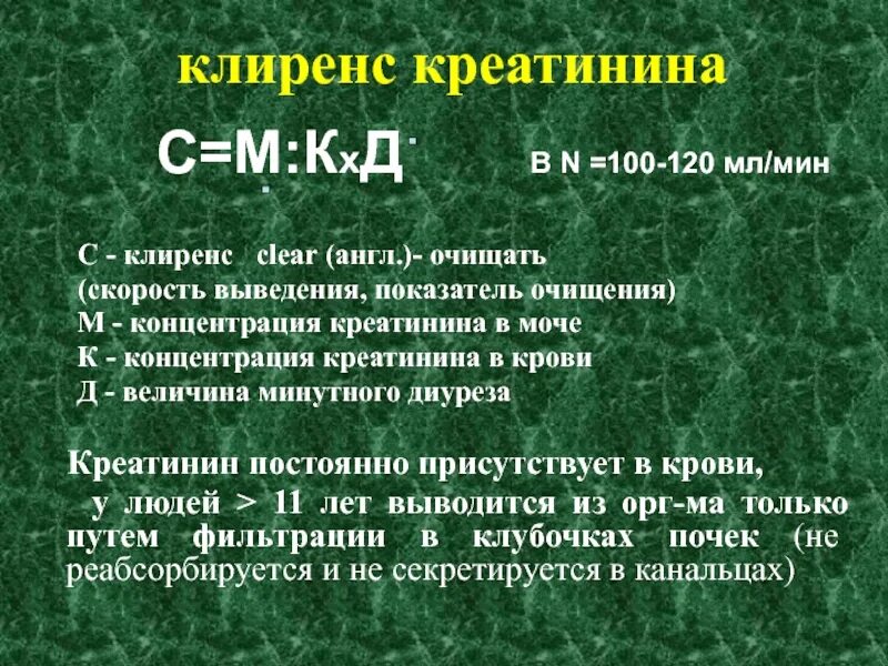 Креатинин 120. Креатининовый клиренс. Клиренс креатинина что это такое в крови. Клиренс эндогенного креатинина. Амилаза креатининовый клиренс.