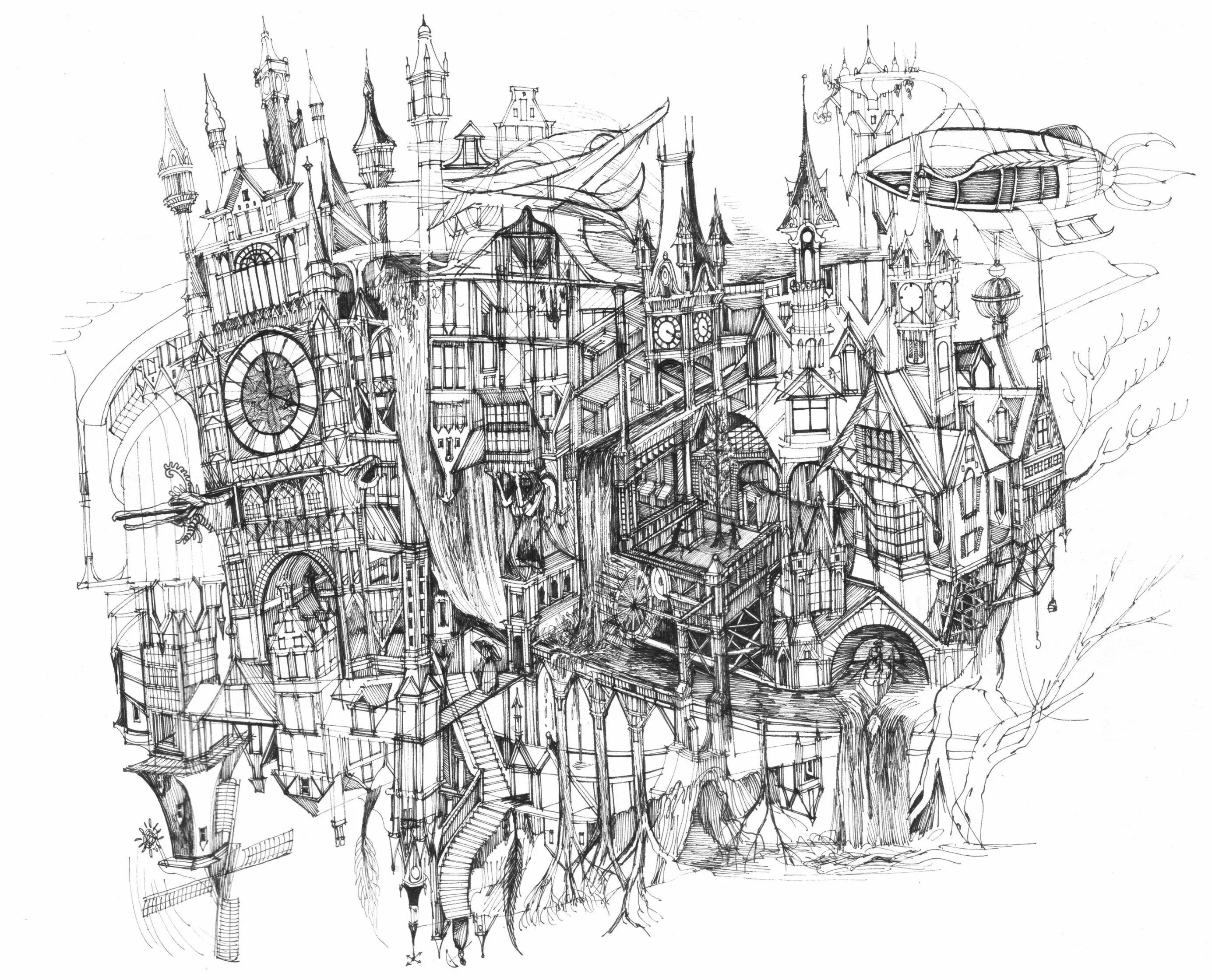 Скетчи линером. Эскиз города. скетч город. графика линером. скетчи в графике.