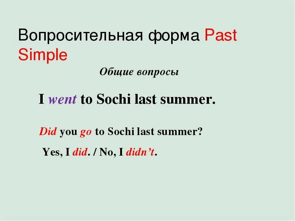 Предложения паст симпл вопросительные отрицательные. Past simple вопросительная форма. Образование вопросительной формы past simple. Вопросительная и отрицательная форма в past simple. Past simple отрицание и вопрос.