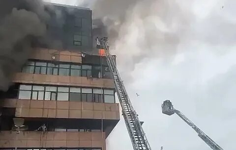 Пожар на западе москвы