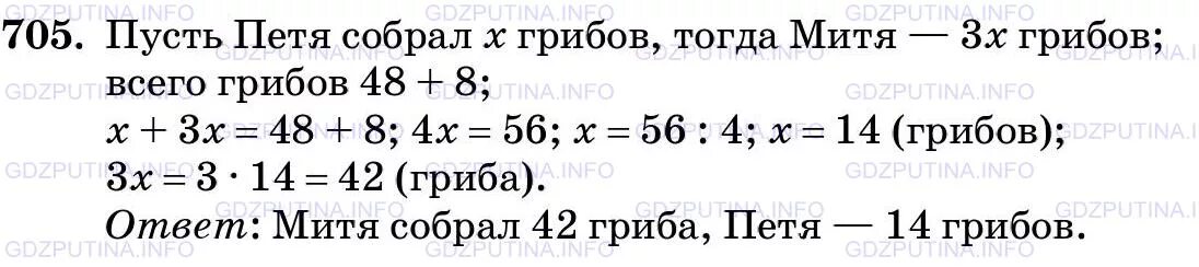 Номер номер 707 по математике 5 класс. Математика пятого класса Виленкин задача задача 707. Математика 5 класс задание 707. Математика 5 класс 1 часть номер 707. Маши решила посчитать все собранные грибы