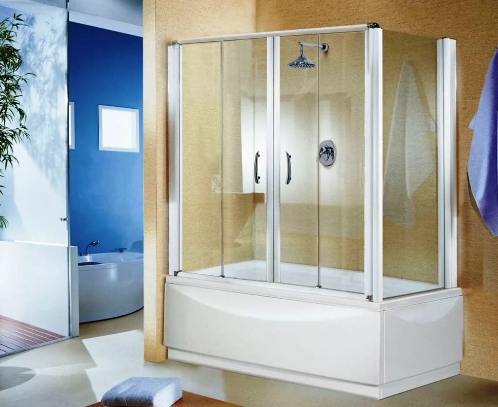Душевая шторка раздвижная. Ванна-душевая кабина. Кабина с ванной. Пластиковые шторы для ванной. Штора в ванную пластиковая раздвижная.