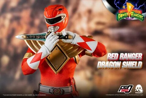 Three Zero Announces Mighty Morphin Power Rangers Red Ranger Dragon Shield ...