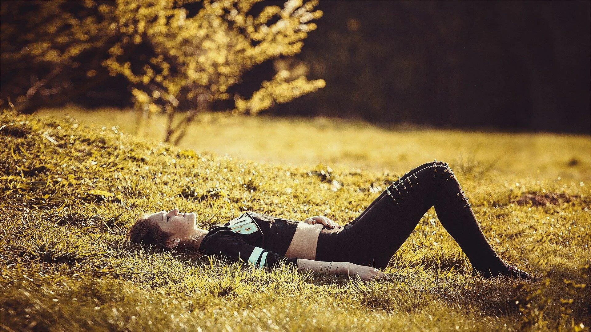 Lying grass