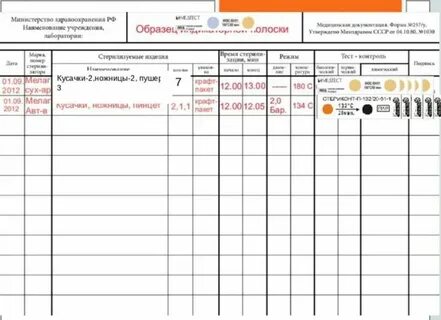 Журнал учета стерилизаторов