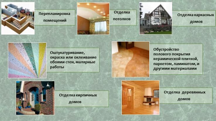 При использовании в отделке помещений декоративных элементов. При использовании в отделке помещений декоративных элементов