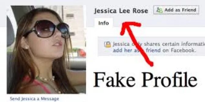 Profile posting. Fake profile. Fake Facebook profile. Facebook profil.