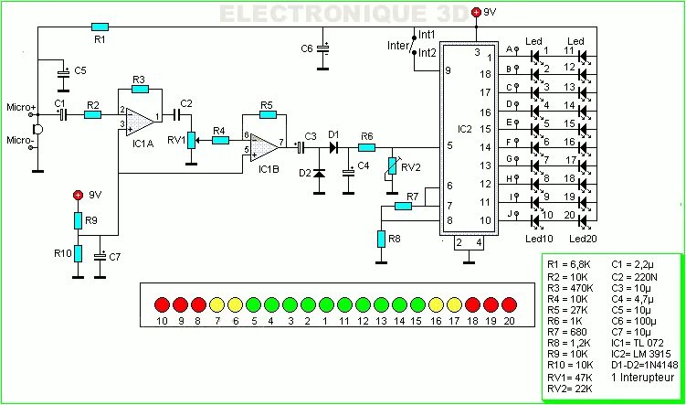 Индикатор уровня звука на lm3915. Lm3915n-1 индикатор уровня сигнала. Индикатор уровня звукового сигнала на lm3915. Lm3915 схема светодиодный индикатор.