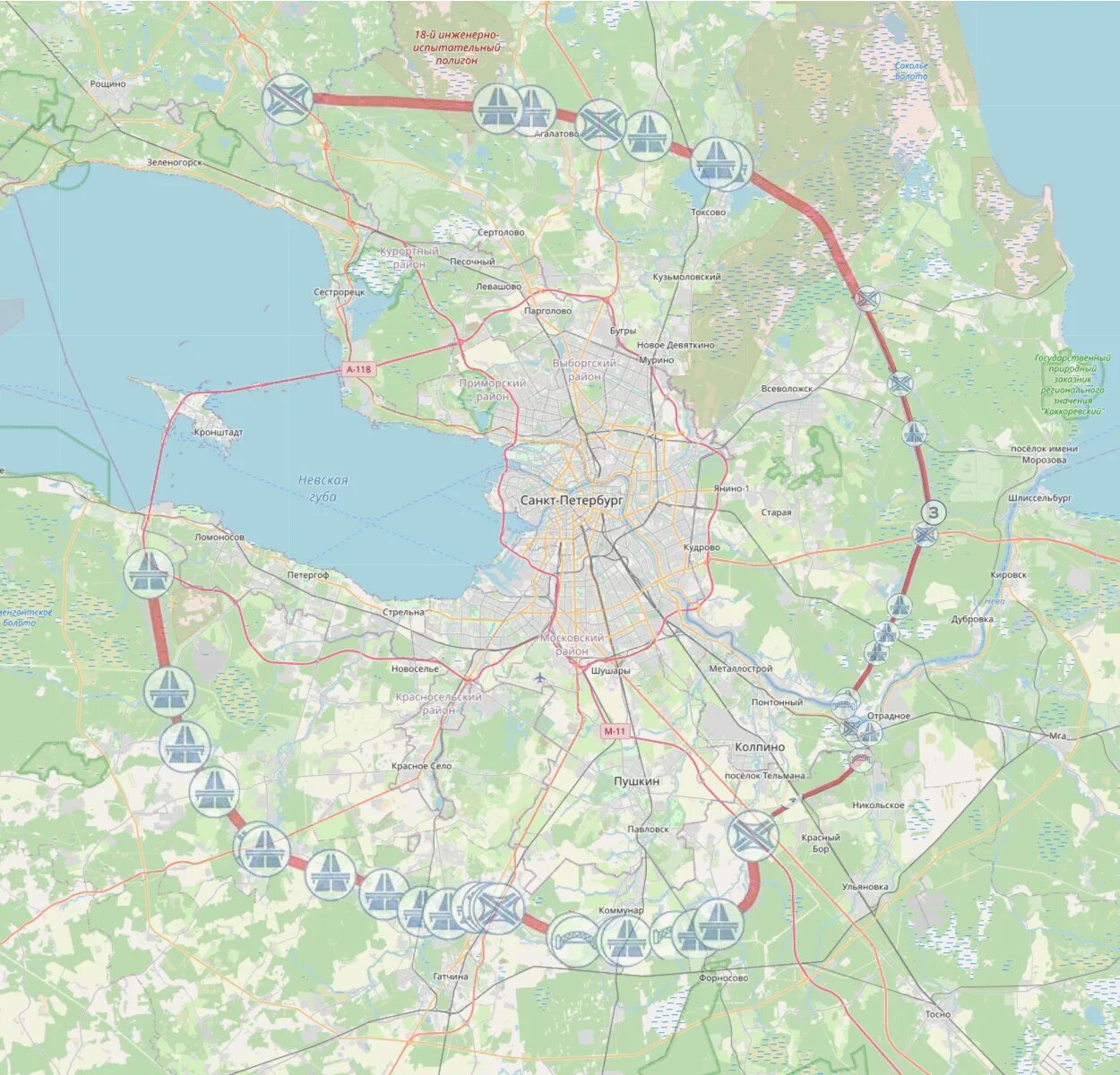 Проект кад 2 вокруг санкт петербурга. Трассировка КАД-2 вокруг Санкт-Петербурга. КАД-2 Санкт-Петербург схема. Схема КАД 2 вокруг Санкт Петербурга. Вторая Кольцевая дорога вокруг Санкт-Петербурга план на карте.