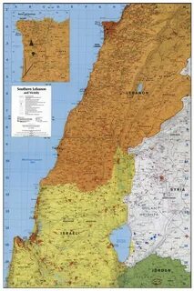 Географическая карта ливана