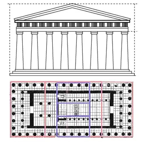 Храм Парфенон золотое сечение. Фасад Парфенона золотое сечение. Парфенон в Афинах золотое сечение. Храм Парфенон в Афинах план. Зодчий парфенона сканворд 5