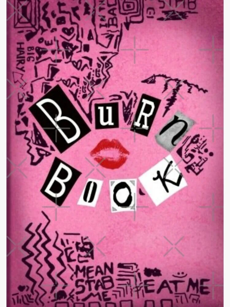 Burn book обложка. Burn book внутри. Блокнот из дрянных девчонок. Обложка burn book mean girls. Burn book буквы.