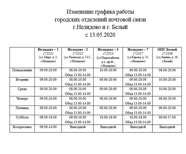 Расписание маршруток нелидово