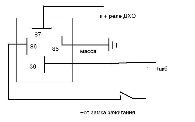 Схема подключения ходовых огней Газель 3302. Схема подключения ходовых огней через реле на Газель 3302. Реле ДХО-30 Газель-3302. Схема подключения ДХО через 4 контактное реле от генератора.