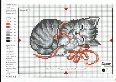 Схема кота крестиком
