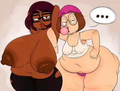 ota (artist), meg griffin, velma dinkley, family guy, crossover, 2girls, bo...