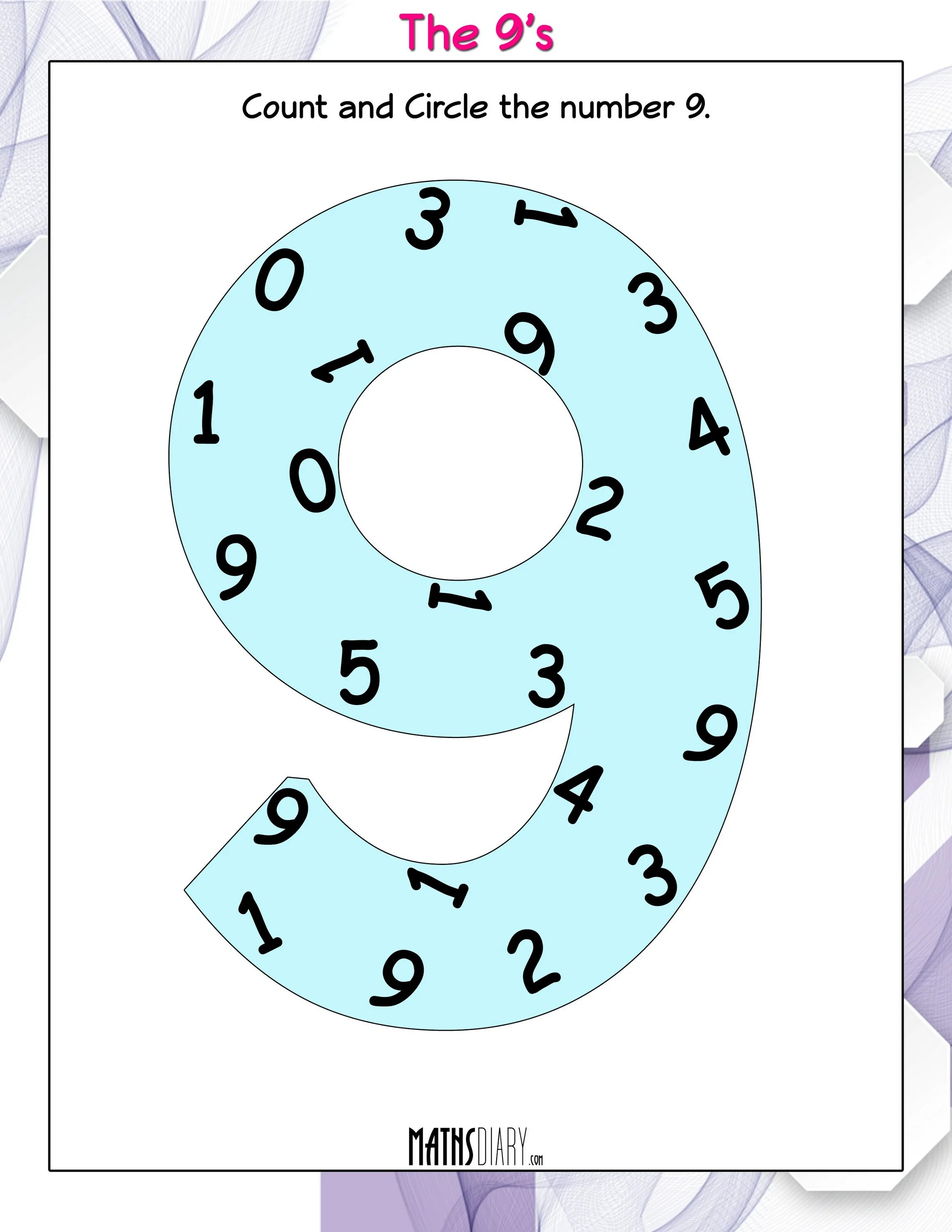 1 number nine. Число 9. number 9 worksheet. find and circle numbers. circle the numbers.