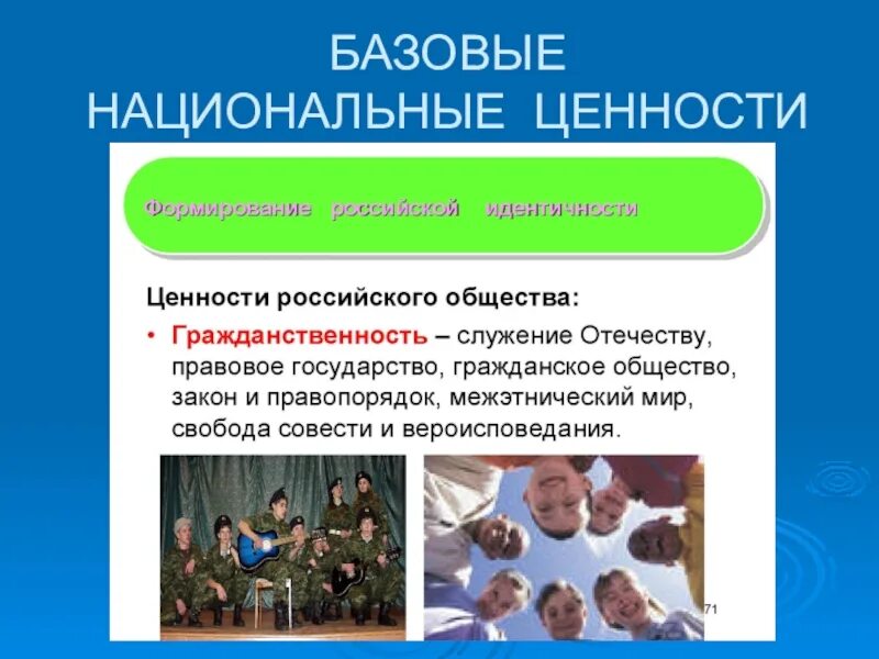 Национальные ценности. Базовые национальные ценности. Межнациональные ценности. Национальные ценности России.