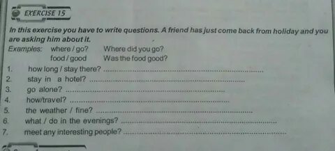 He write an exercise now