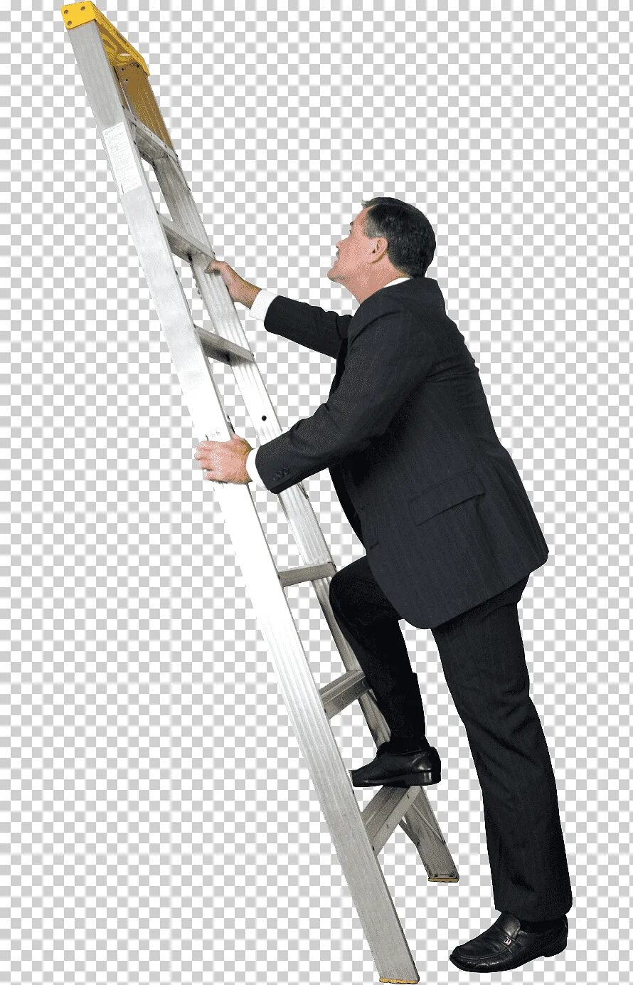 Мужчина поднимается по лестнице. Человек на лестнице. Человек карабкается по лестнице. Человек на стремянке. Человек на лестнице стремянке.