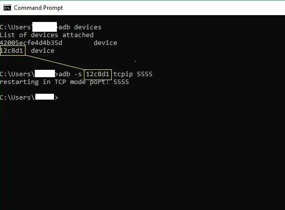 List of devices attached