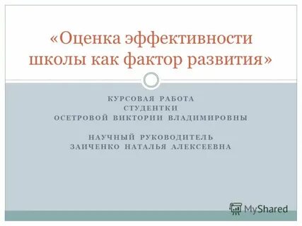 Эффективность курсовая