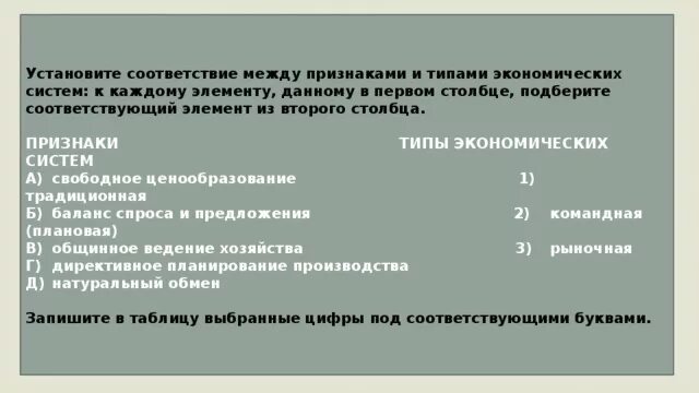 Подготовка к ОГЭ. Раздел "Экономика". Тема 5 "Экономические системы".