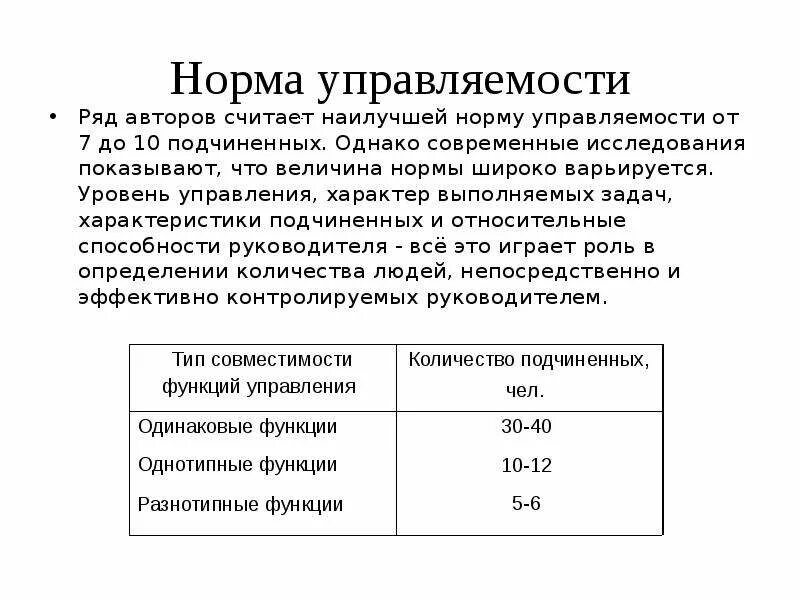 Норма управляемости. Норма управляемости норматив. Показатель норма управляемости. Оптимальная норма управляемости. Нормы организации языка