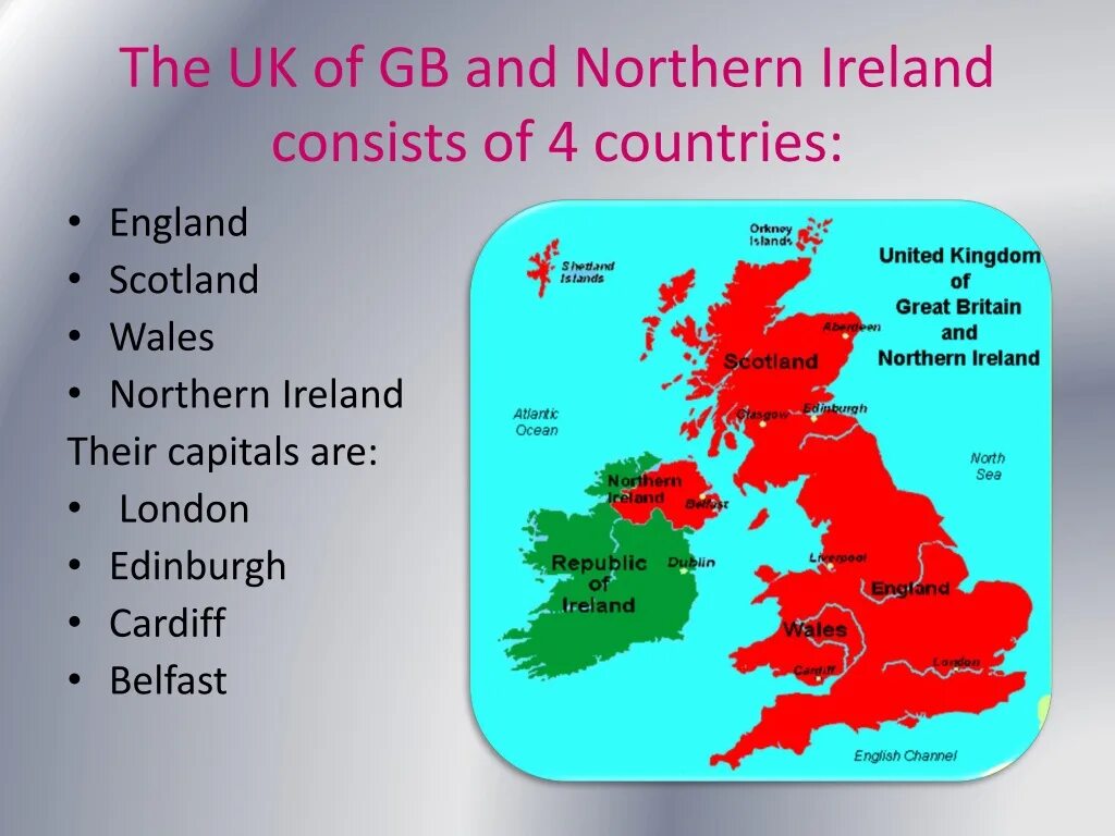 4 parts of the country. Карта great Britain and Northern Ireland. Карта the uk of great Britain and Northern Ireland. Ирландия на английском. Столицы Wales, England, Scotland, Northern Ireland.