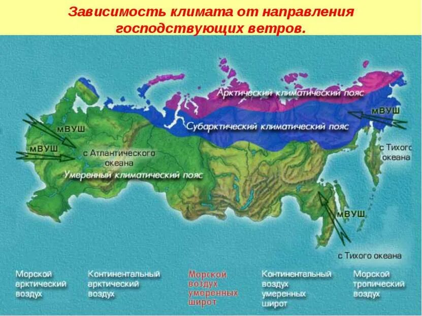 Факторы климата направление господствующих ветров. Зависимость климата от направления господствующих ветров. Направленность господствующих ветров влияние на климат. Направление ветров на климатической. Направление ветра россия