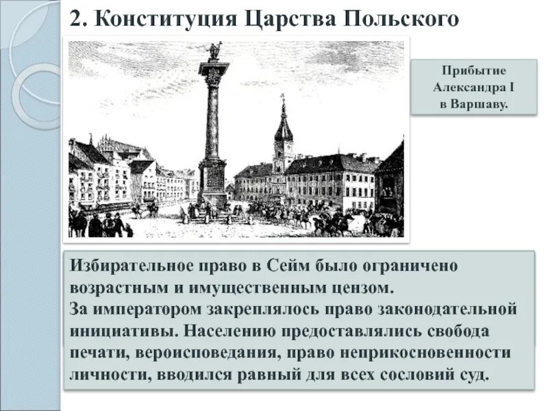 Конституция царства польского. Царство польское 1815г.. Проект Конституции царства польского. Избирательное право в царстве польском.