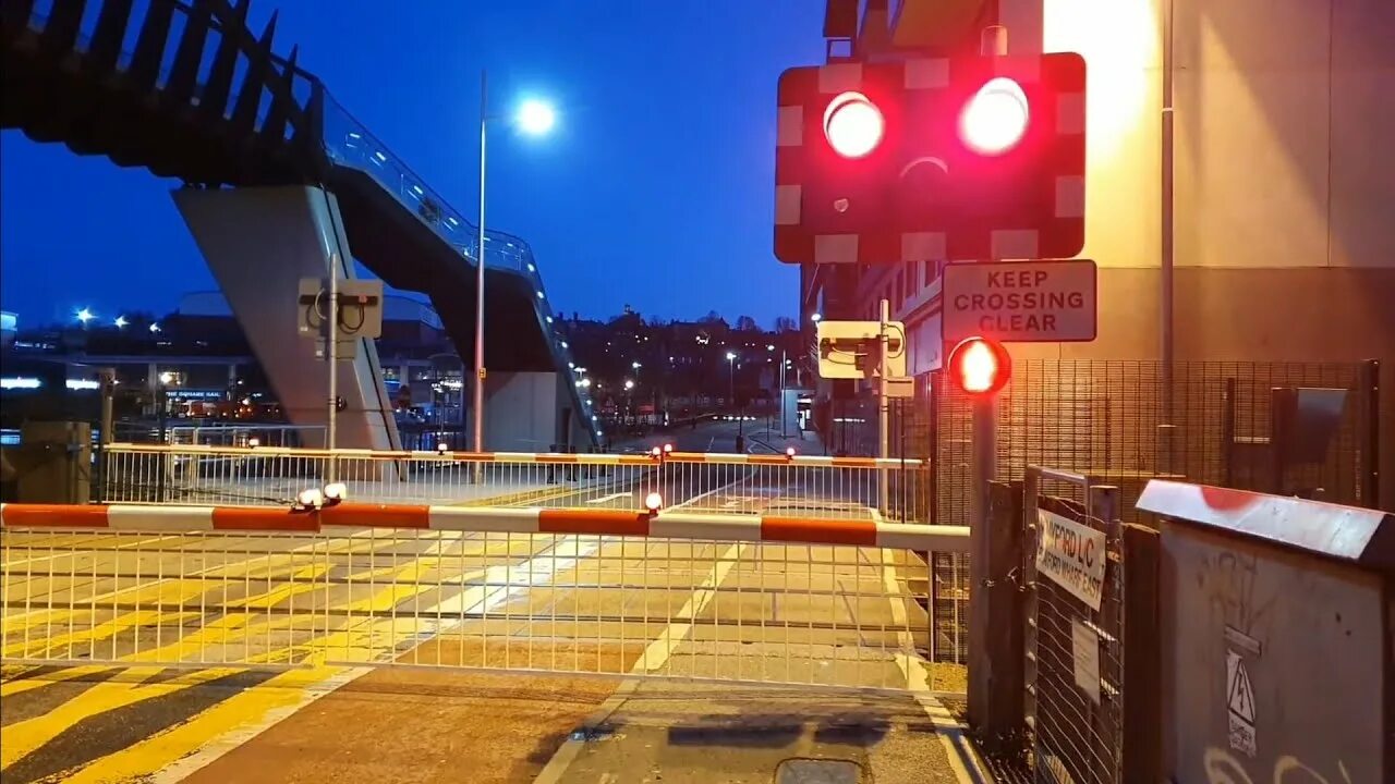 Level Crossing Night. Uk Level Crossing Night. Canal Crossing pscc326.