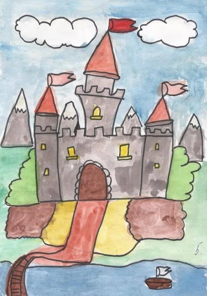 Нарисовать площадь средневекового города. Замок рисунок. Рисование сказочный город. Старинный замок рисунок. Рисование сказочное царство.