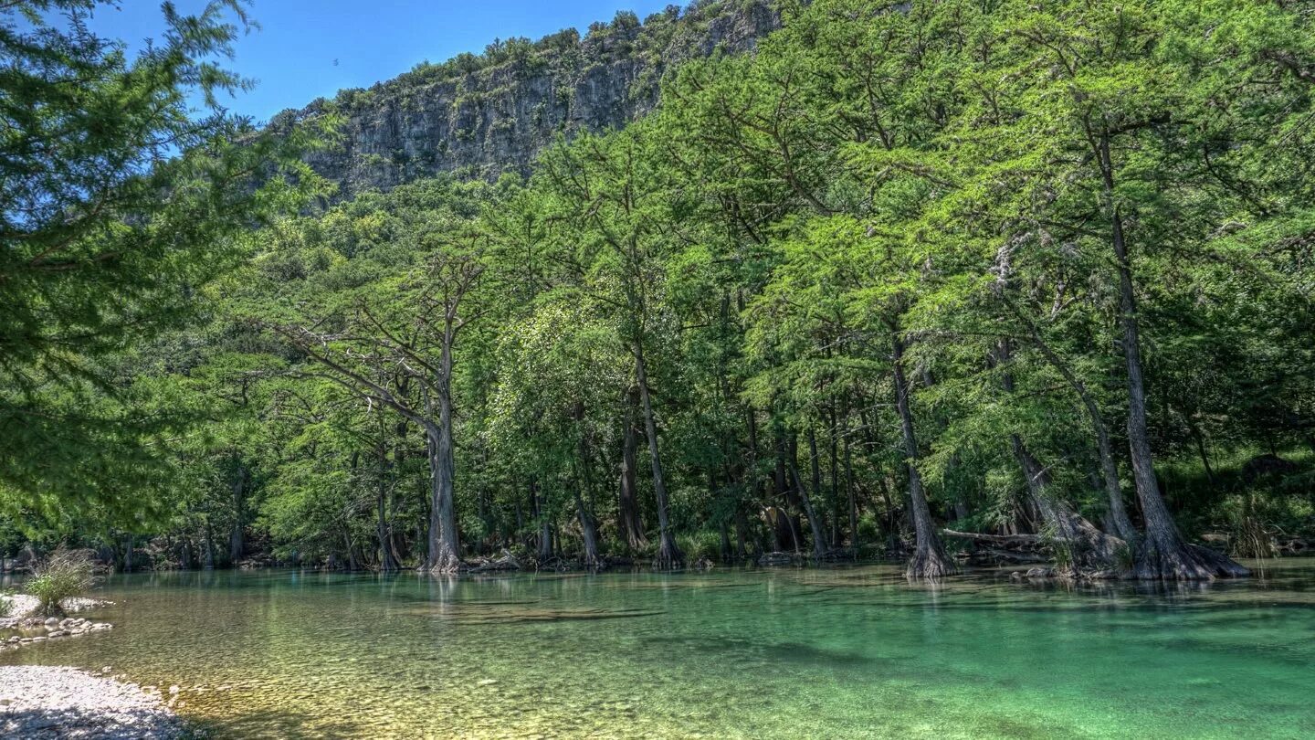 River camp. Река Фрио в парке штата Гарнер, Техас, США. Река Фрио. Река Кемп. Ривер Камп.