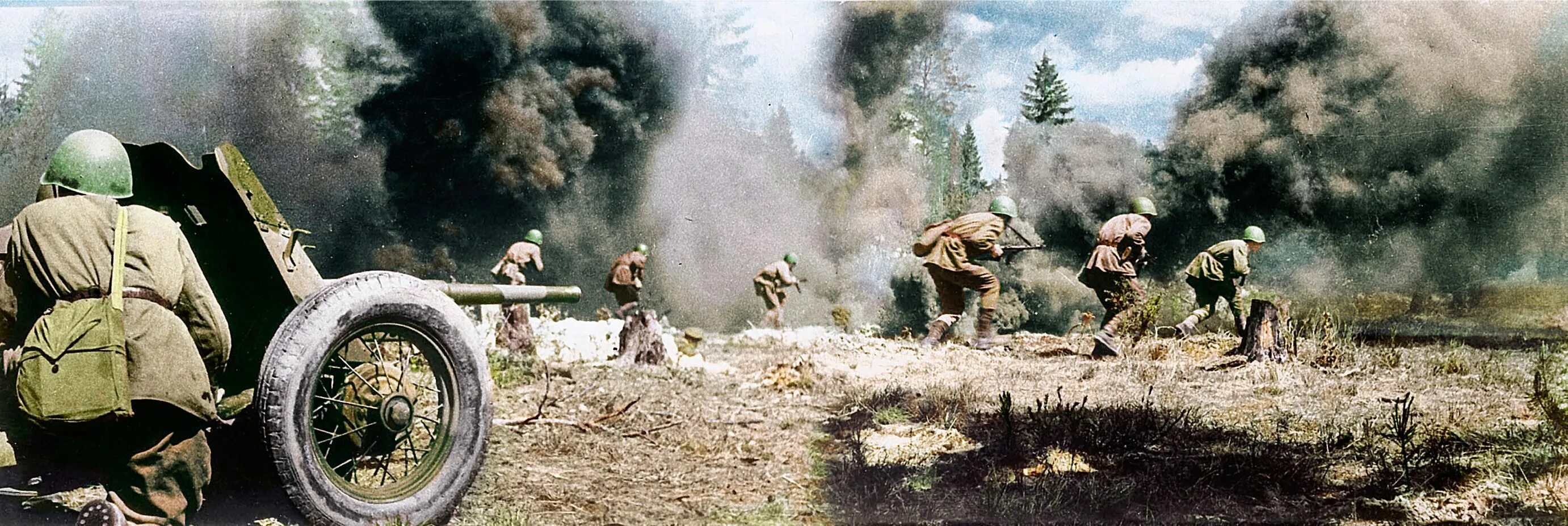 Фронт великой отечественной войны 41. Поле боя 1943 Курская дуга. Курская битва бой артиллеристов.