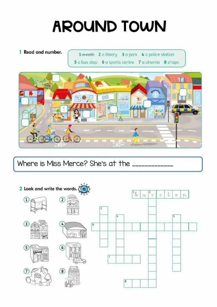 In Town задания. Places in Town задания. Задания по теме places in the City. Город Worksheets. Getting around the city