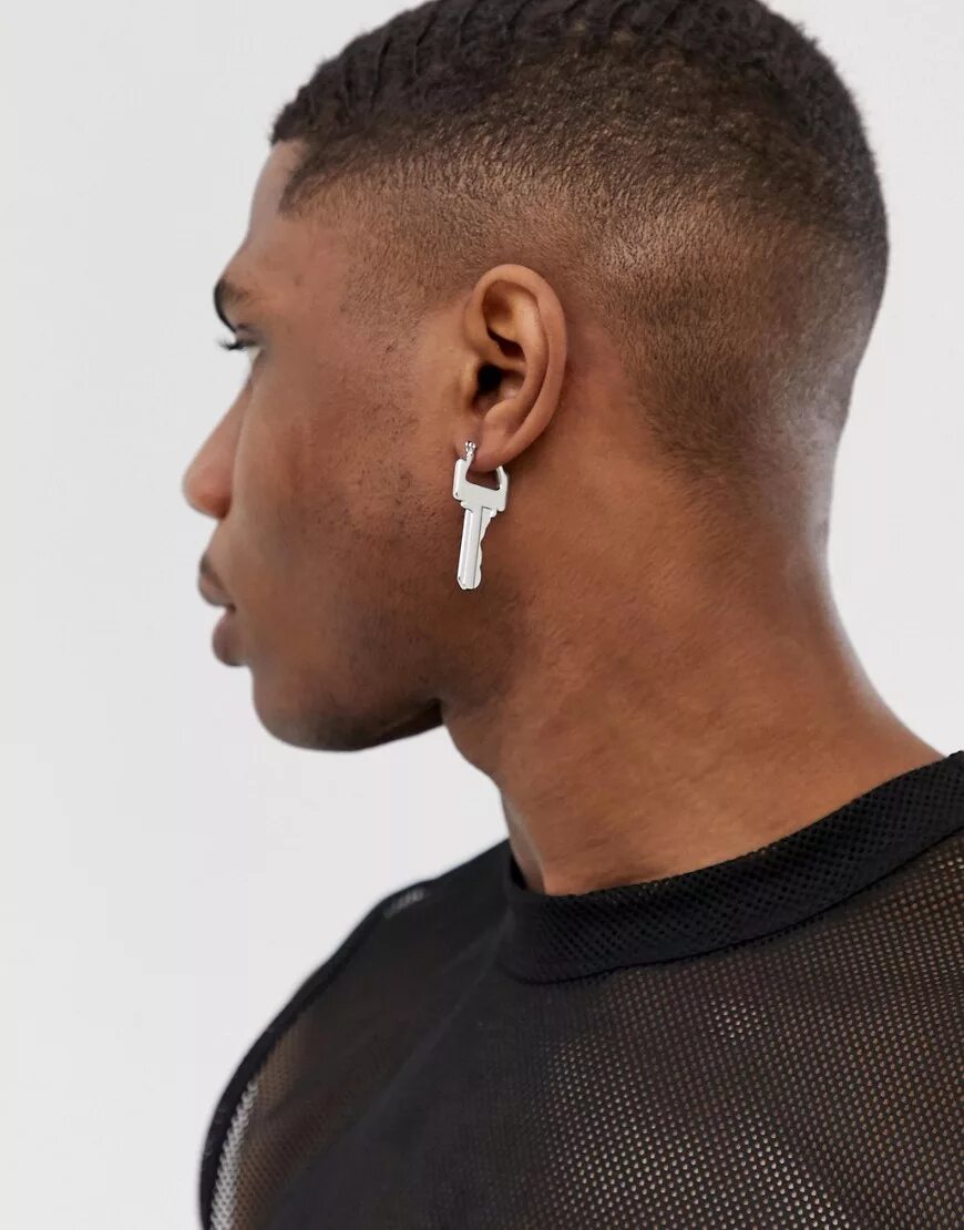 Мужские серьги мода Ankh Cross Drop Earrings Men Black Color Antiqued Black Tone Stainless Steel Egy